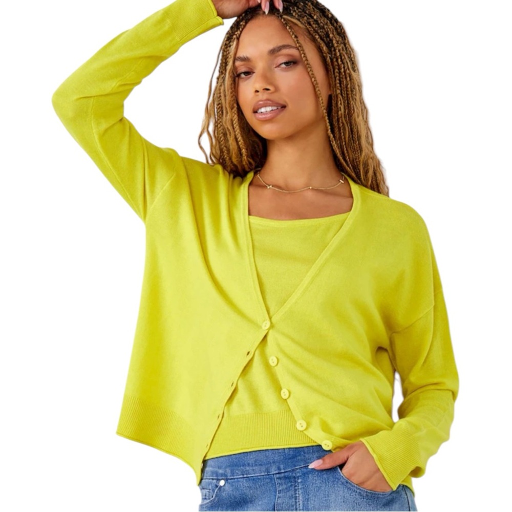 Charlie Paige Touch Of Cashmere V-Neck Cardigan
